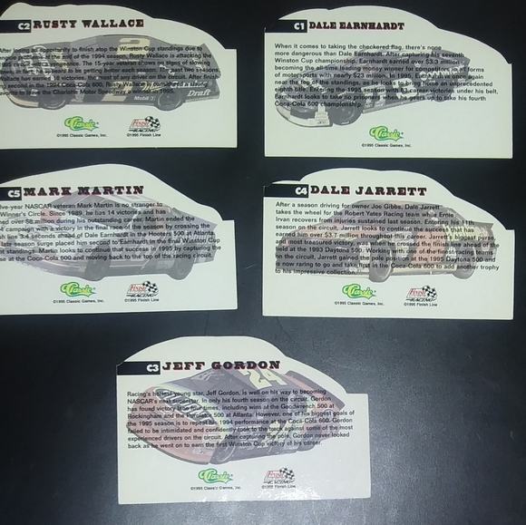 1995 FINISH LINE COCA COLA 600 DIE CUTS 5 NASCAR T - Picture 2 of 12